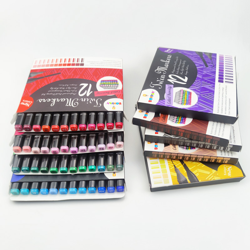 12pcs color chart series sketch marker box set