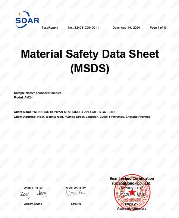 Permanent marker  MSDS