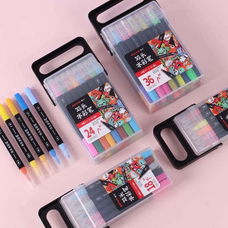 12 24 36 colors square dual tips watercolor marker pen set