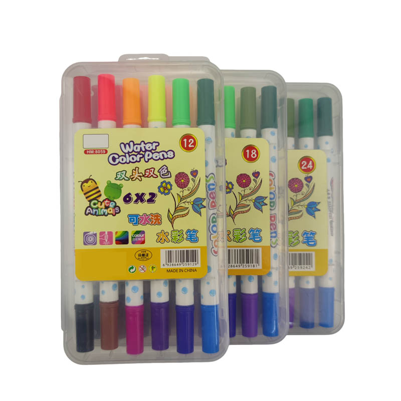 Double colors watercolor pen set