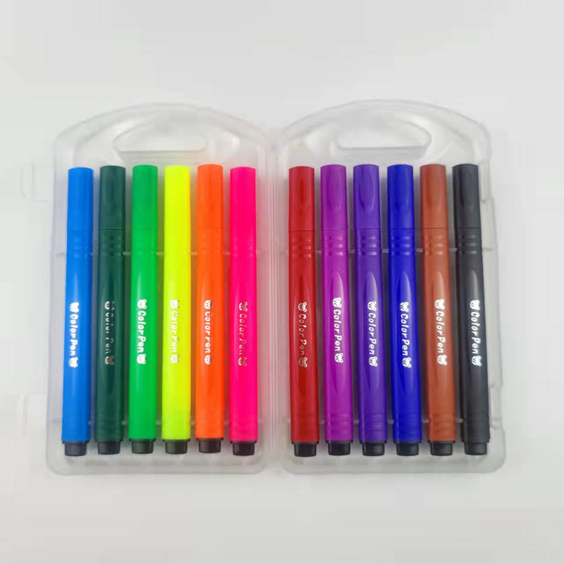 Triangular watercolor pen plastic box set