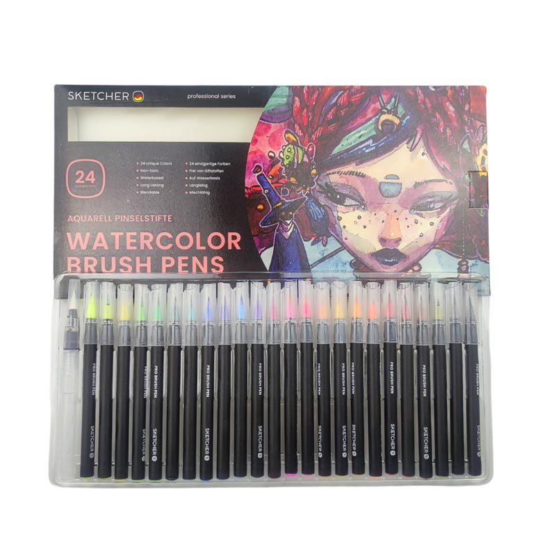 24 colors watercolor brush pen