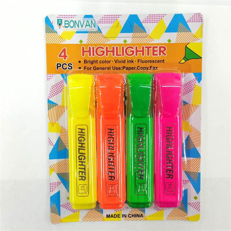 blister card pack highlighter marker