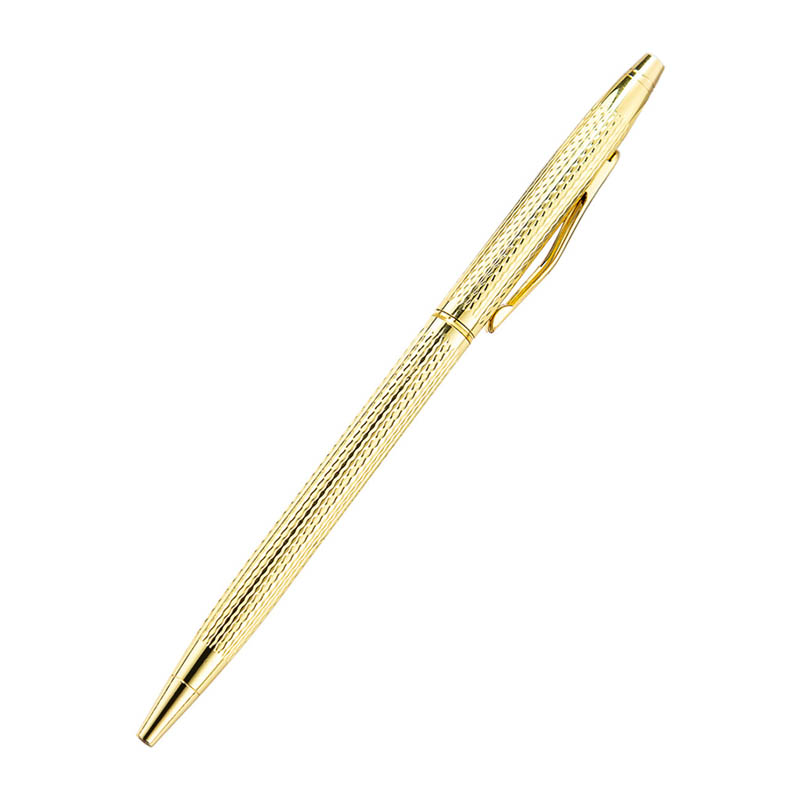 lines emboss golden metal pen