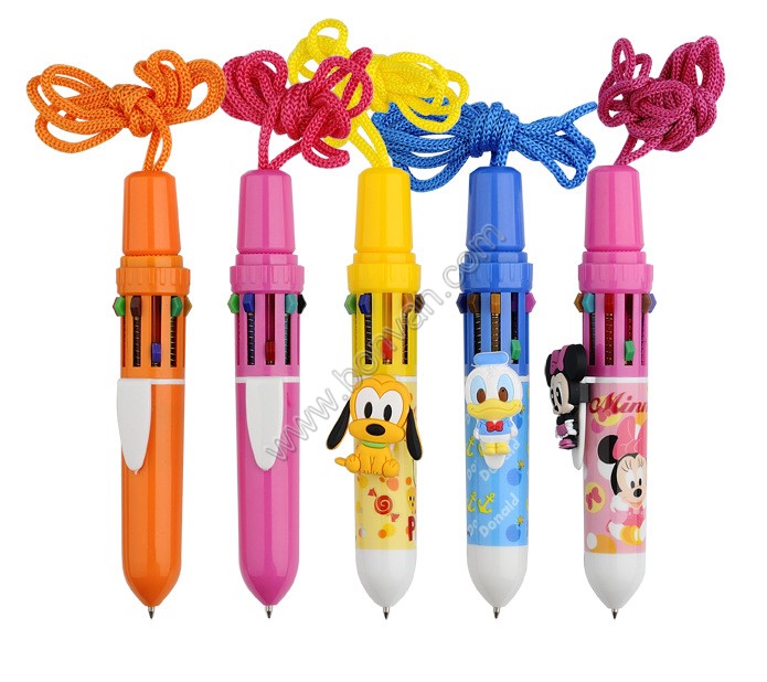 multicolor pen with lanyard