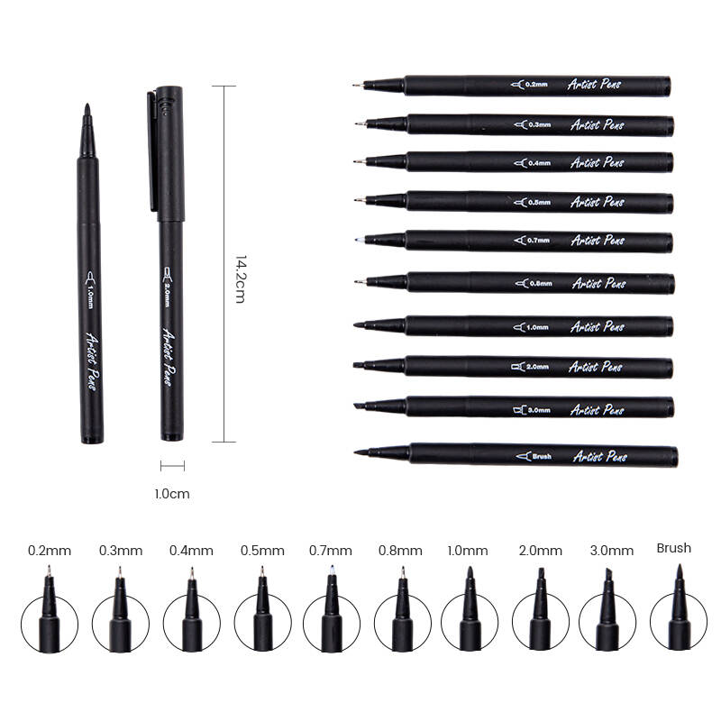 Multi tips fineliner pens